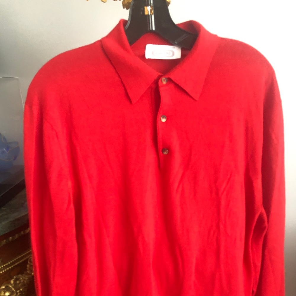 Saint-Phil Red Wool/silk Polo Sweater, Men’s,s.L,